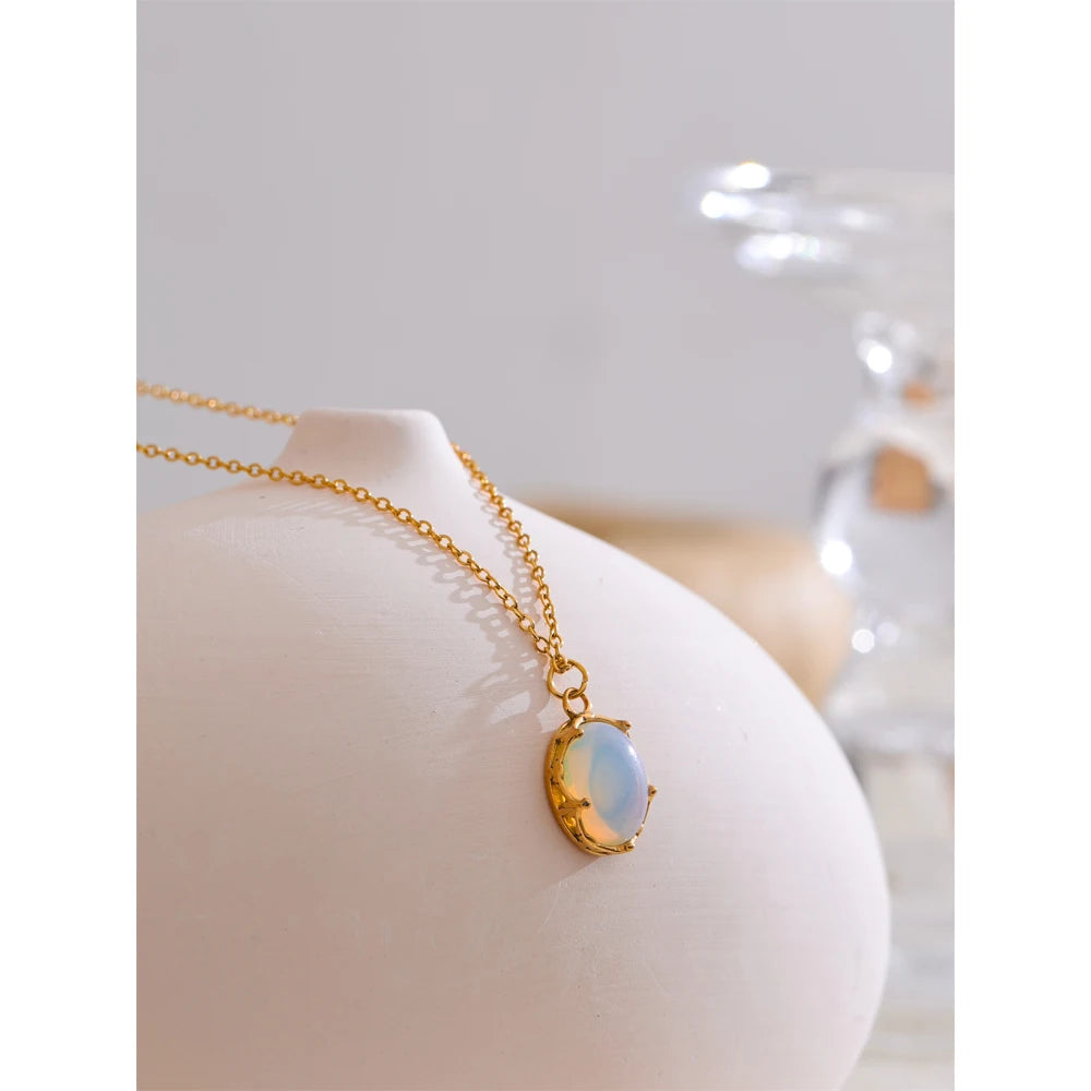 Elegant Opal Stone Pendant Necklace for Women