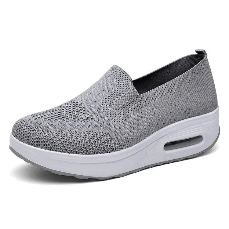 Women Flat Sneakers New Comfy Light Thick Sole Breathable Mesh Female Shoes Slip-On Durable Spring Stylish Trend Leisure Flats