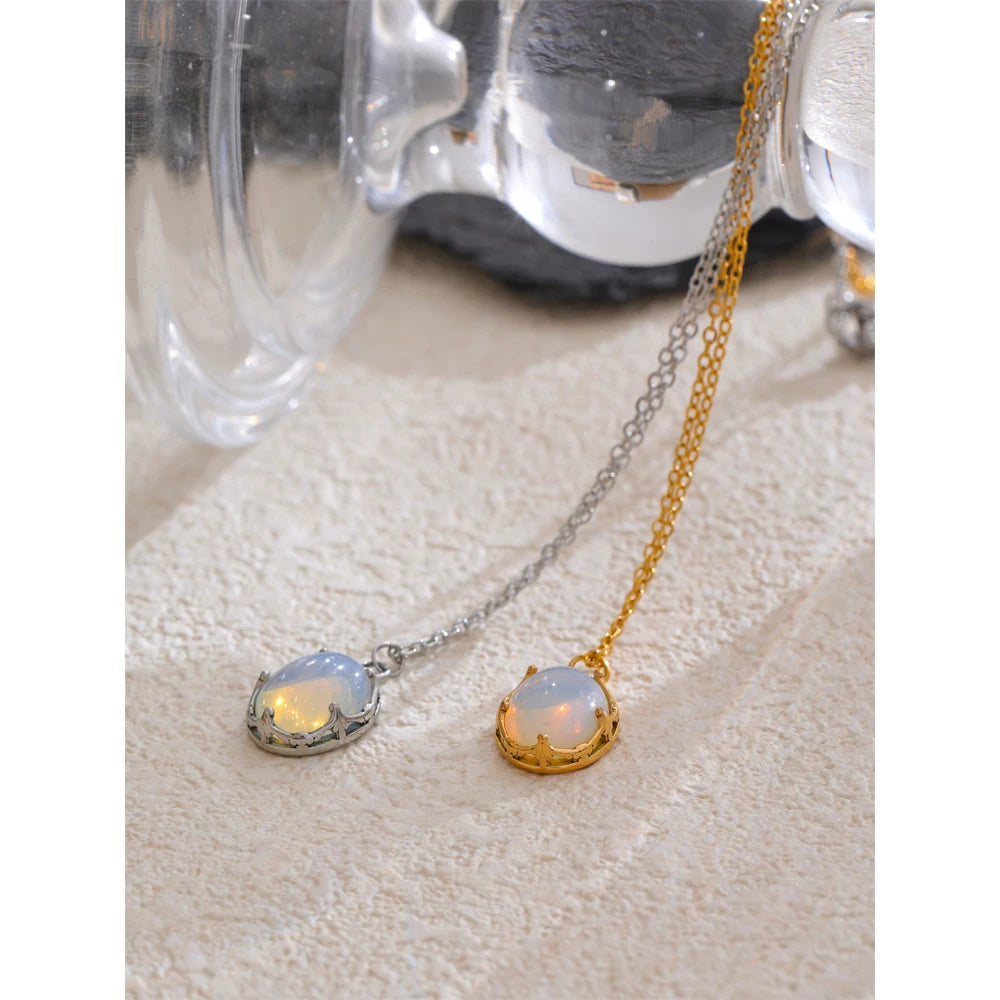 Elegant Opal Stone Pendant Necklace for Women