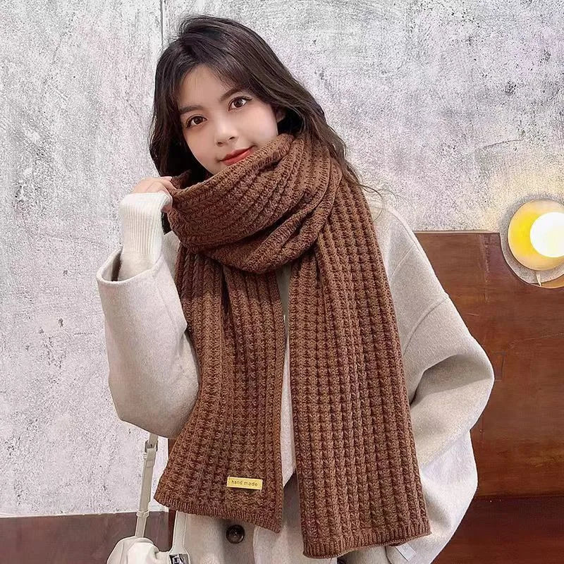 2024 Hot Sales Adult Scarf Autumn/Winter Fashion Versatile Women's Flower Grid Scarf Trendy Female Student Warm Scarf